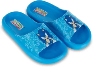 Sonic the Hedgehog Mens Slides - Sonic Comfort Foam Slides with Back - Sponic, Tails, Knuckles and Shadow Slide Sandals