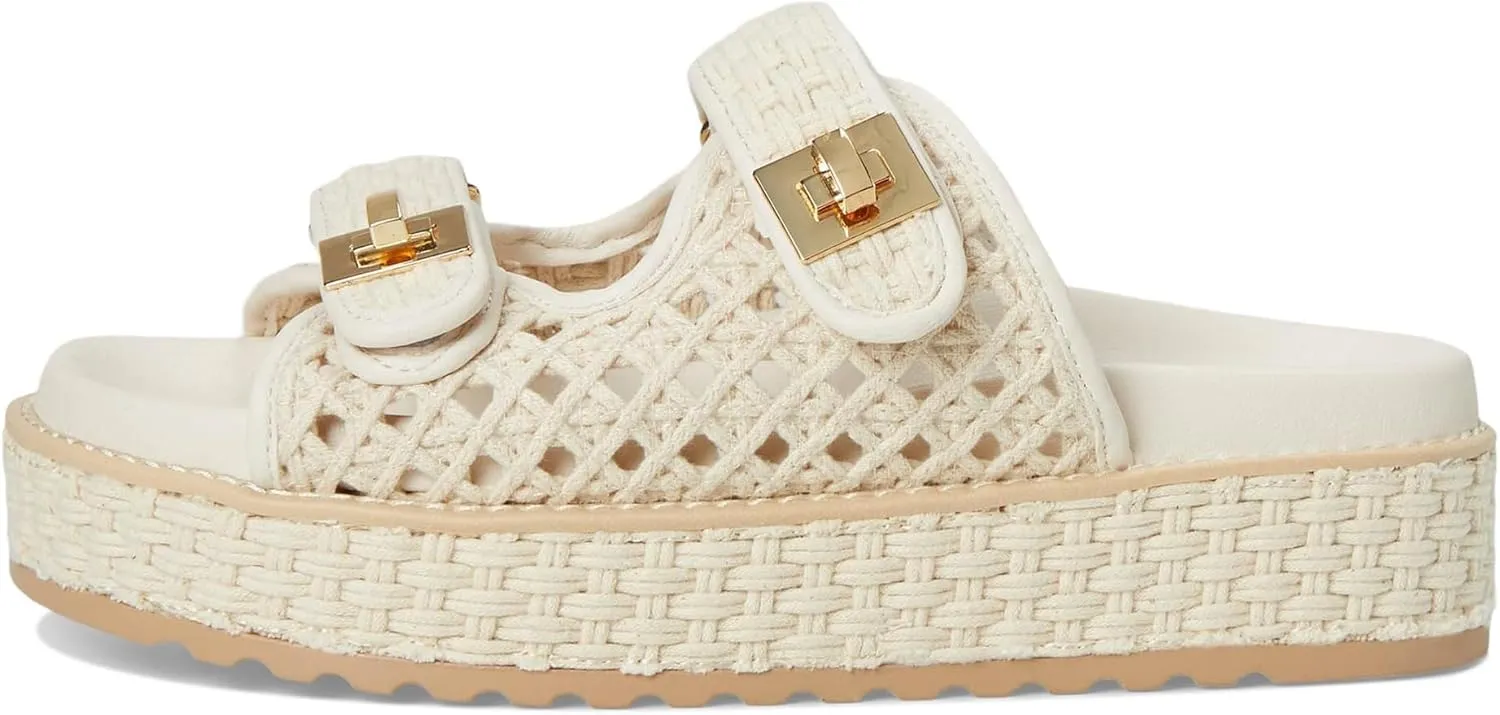 SOVANYOU Platform Sandals for Women Comfortable Summer Beach Sandal Slip on Platform Slides Double Buckle Casual Vacation Shoes