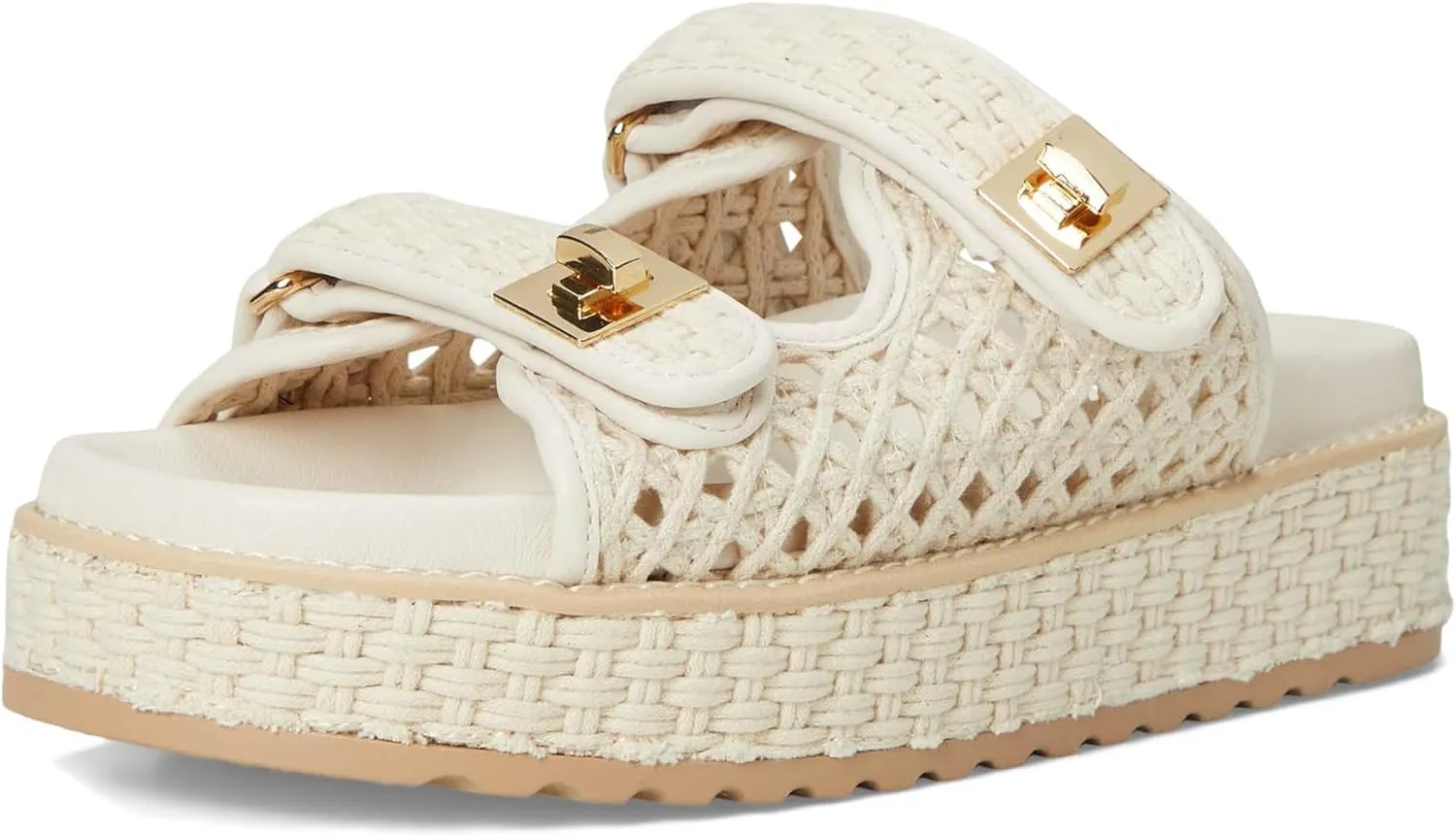 SOVANYOU Platform Sandals for Women Comfortable Summer Beach Sandal Slip on Platform Slides Double Buckle Casual Vacation Shoes