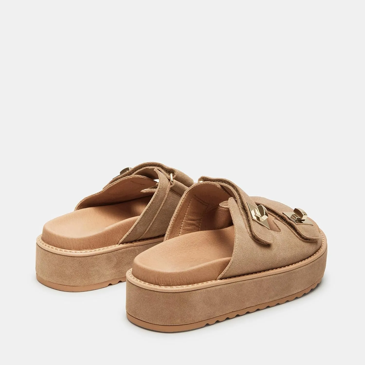 SOVANYOU Platform Sandals for Women Comfortable Summer Beach Sandal Slip on Platform Slides Double Buckle Casual Vacation Shoes