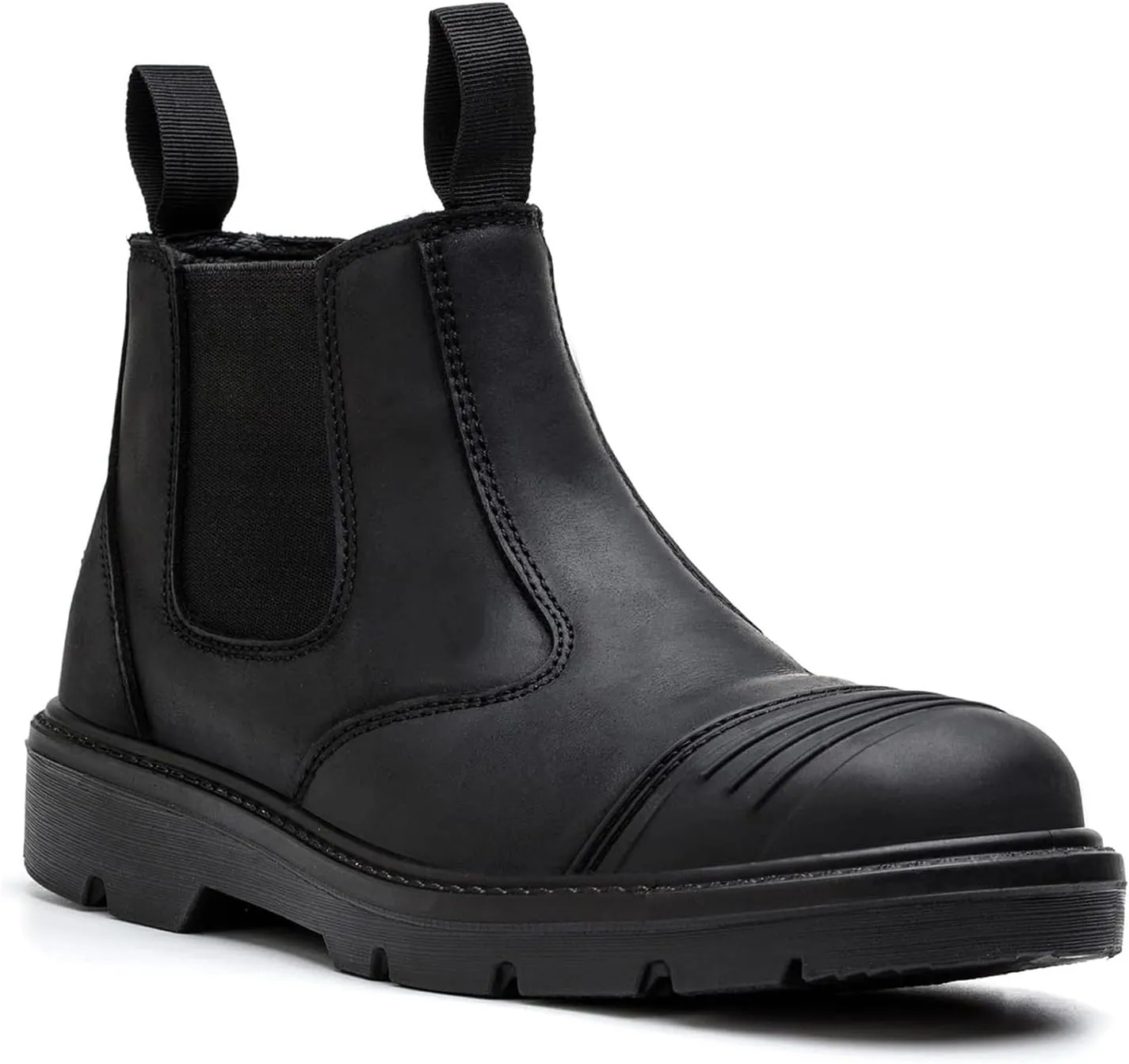 Steel Toe Boots for Men Waterproof, 6" Oiled Full Grain Leather Slip on Work Boots, Non-Slip, Puncture-Proof, Breathable, Comfortable Outdoor Lightweight Mens Work Boots