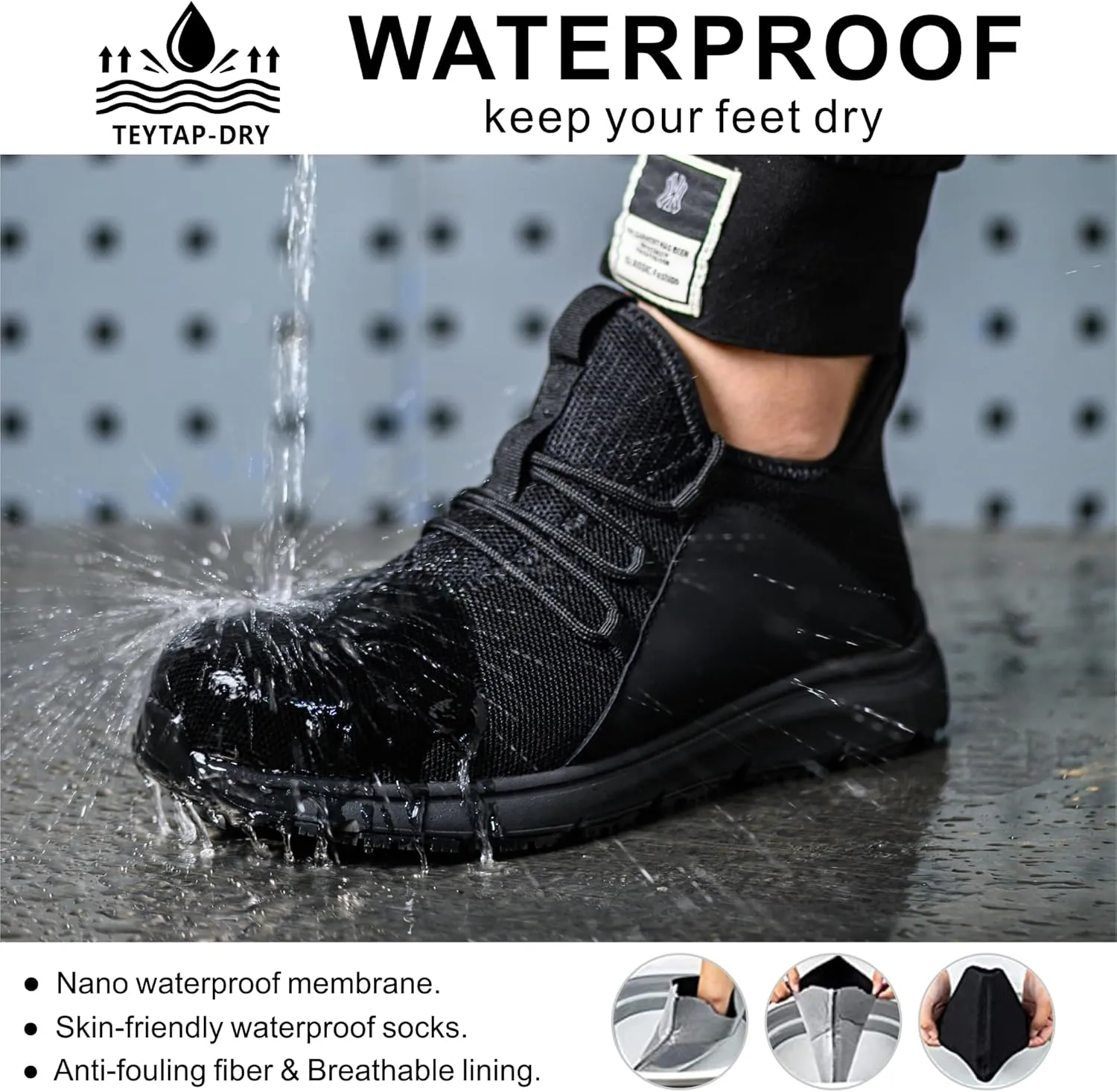 Steel Toe Non Slip Work Shoes for Men Women丨Waterproof Lightweight Safety Sneakers