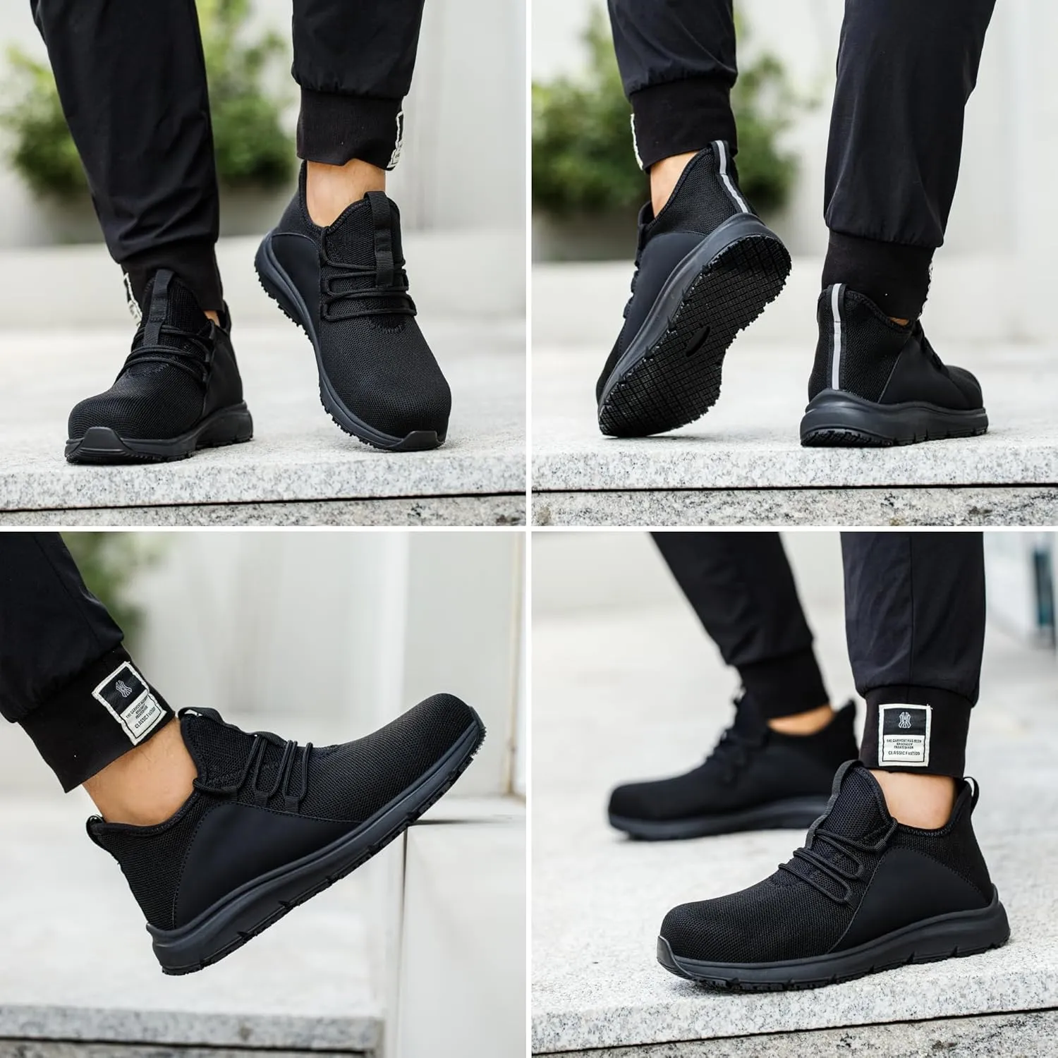 Steel Toe Non Slip Work Shoes for Men Women丨Waterproof Lightweight Safety Sneakers