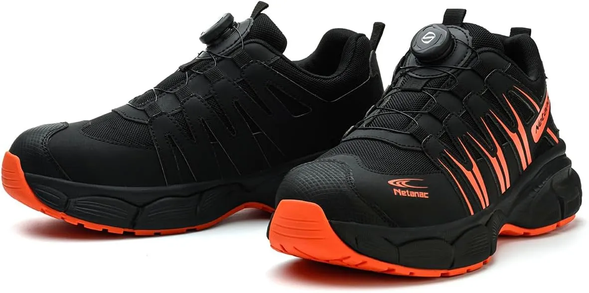Steel Toe Shoes for Men Women, Comfortable Breathable Safety Sneakers, Lightweight Wide Work Shoes with Durable Soft Sole