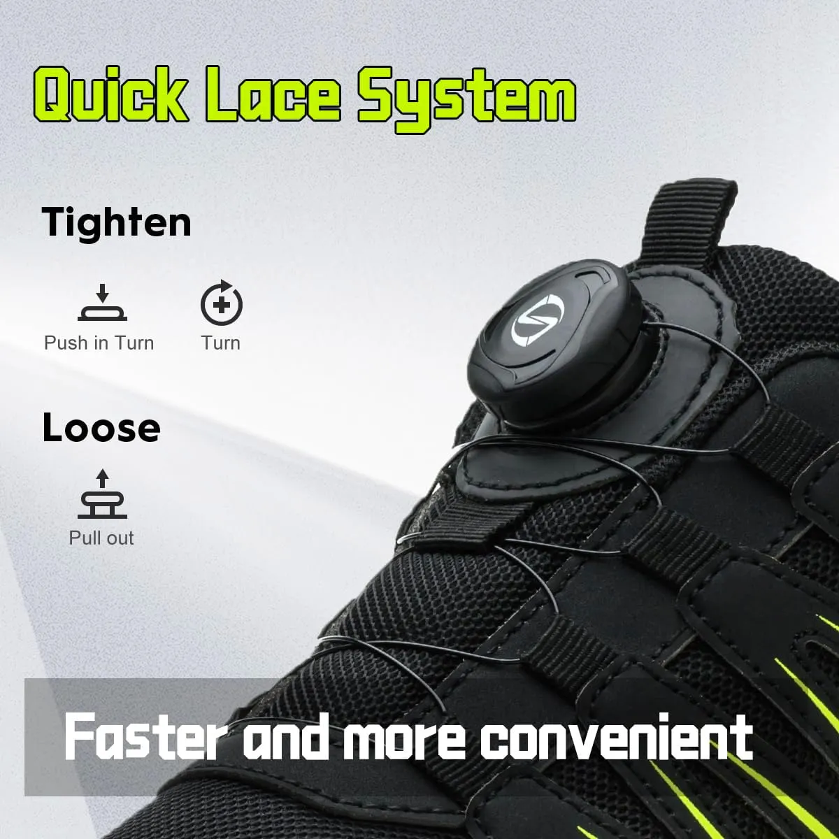 Steel Toe Shoes for Men Women, Comfortable Breathable Safety Sneakers, Lightweight Wide Work Shoes with Durable Soft Sole