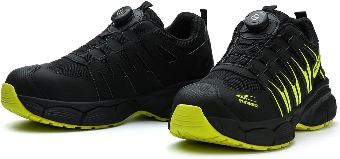 Steel Toe Shoes for Men Women, Comfortable Breathable Safety Sneakers, Lightweight Wide Work Shoes with Durable Soft Sole