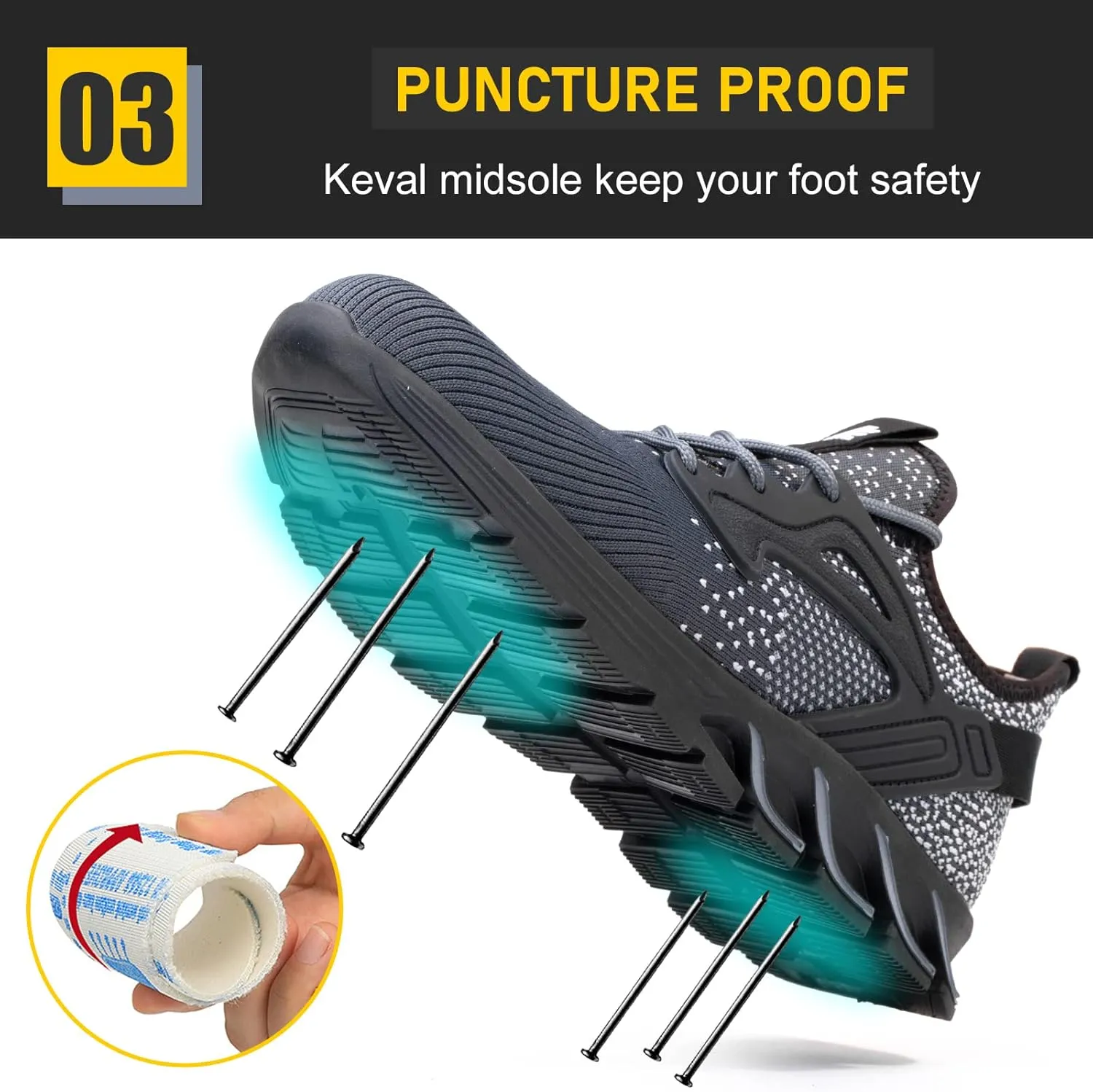 Steel Toe Shoes for Men Work Women Lightweight Air Cushion Sneakers Slip Resistant Safety Work Boots Indestructible Shoes