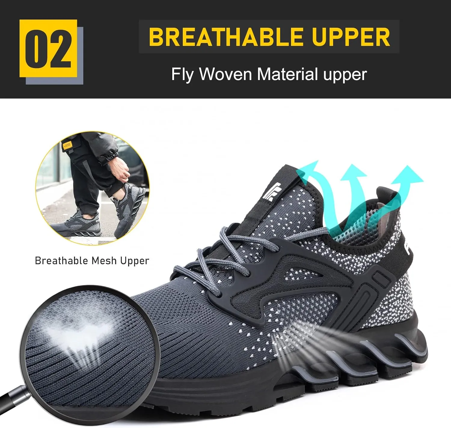 Steel Toe Shoes for Men Work Women Lightweight Air Cushion Sneakers Slip Resistant Safety Work Boots Indestructible Shoes