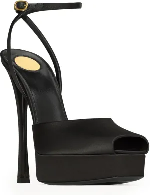 Stiletto High Heel Platform Sandals for Women Peep Square Open Toe Heeled Pumps Ankle Strap Backless Sandals Fashion Casual Dressy Party Shoes