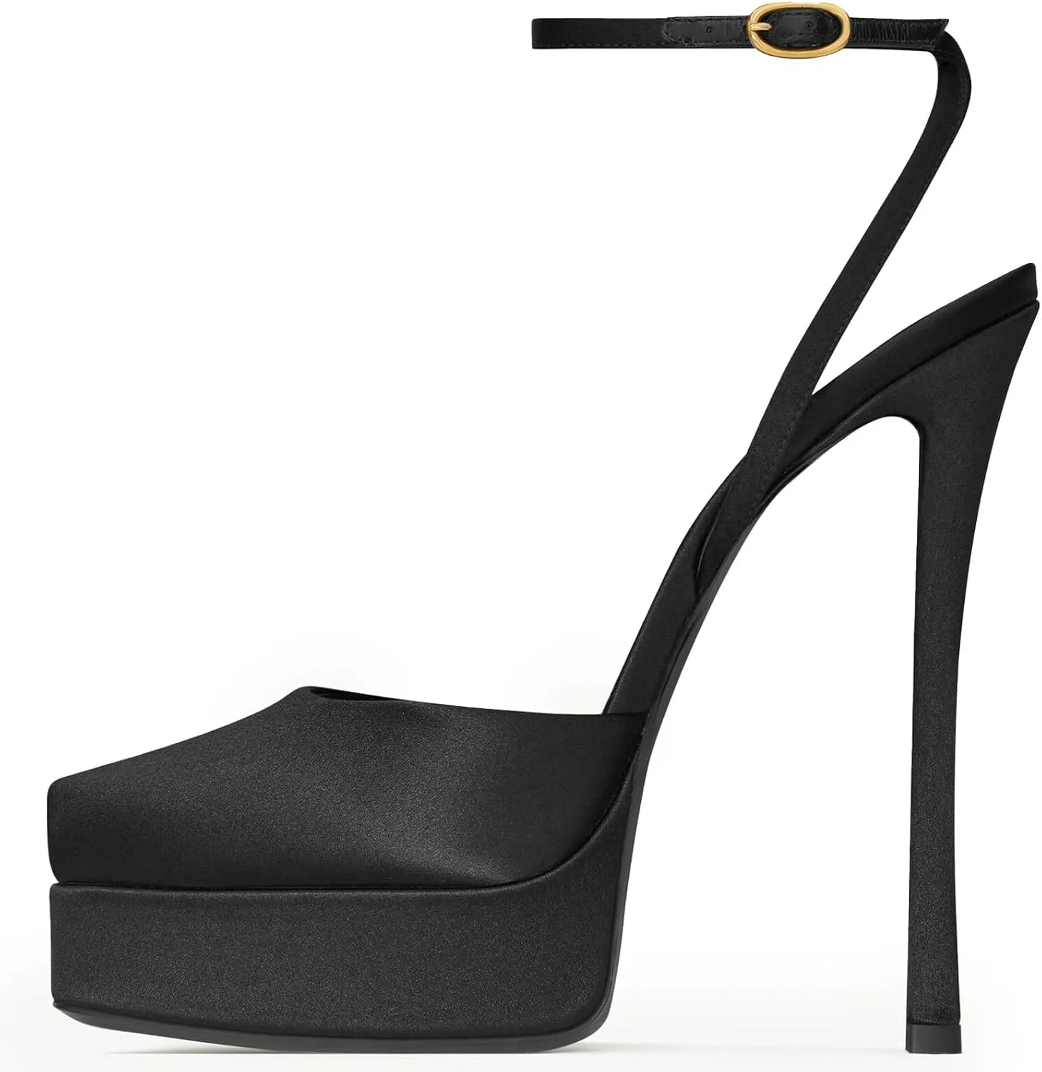 Stiletto High Heel Platform Sandals for Women Peep Square Open Toe Heeled Pumps Ankle Strap Backless Sandals Fashion Casual Dressy Party Shoes