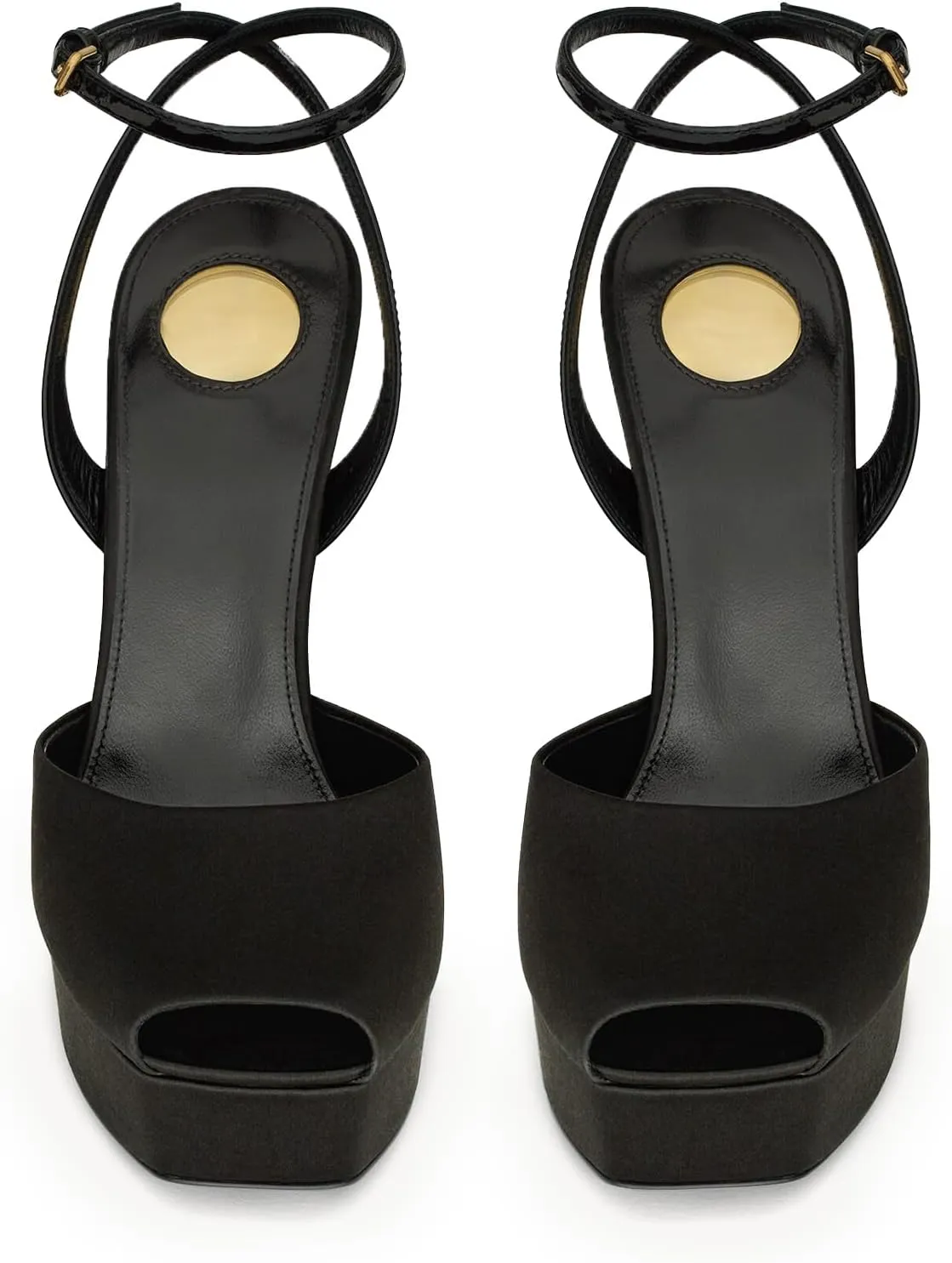 Stiletto High Heel Platform Sandals for Women Peep Square Open Toe Heeled Pumps Ankle Strap Backless Sandals Fashion Casual Dressy Party Shoes