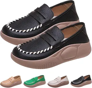 StoneLiquid Biscalo Loafers, Soft-Soled Pure Cowhide Corrective Loafers for Women Corrective Loafers