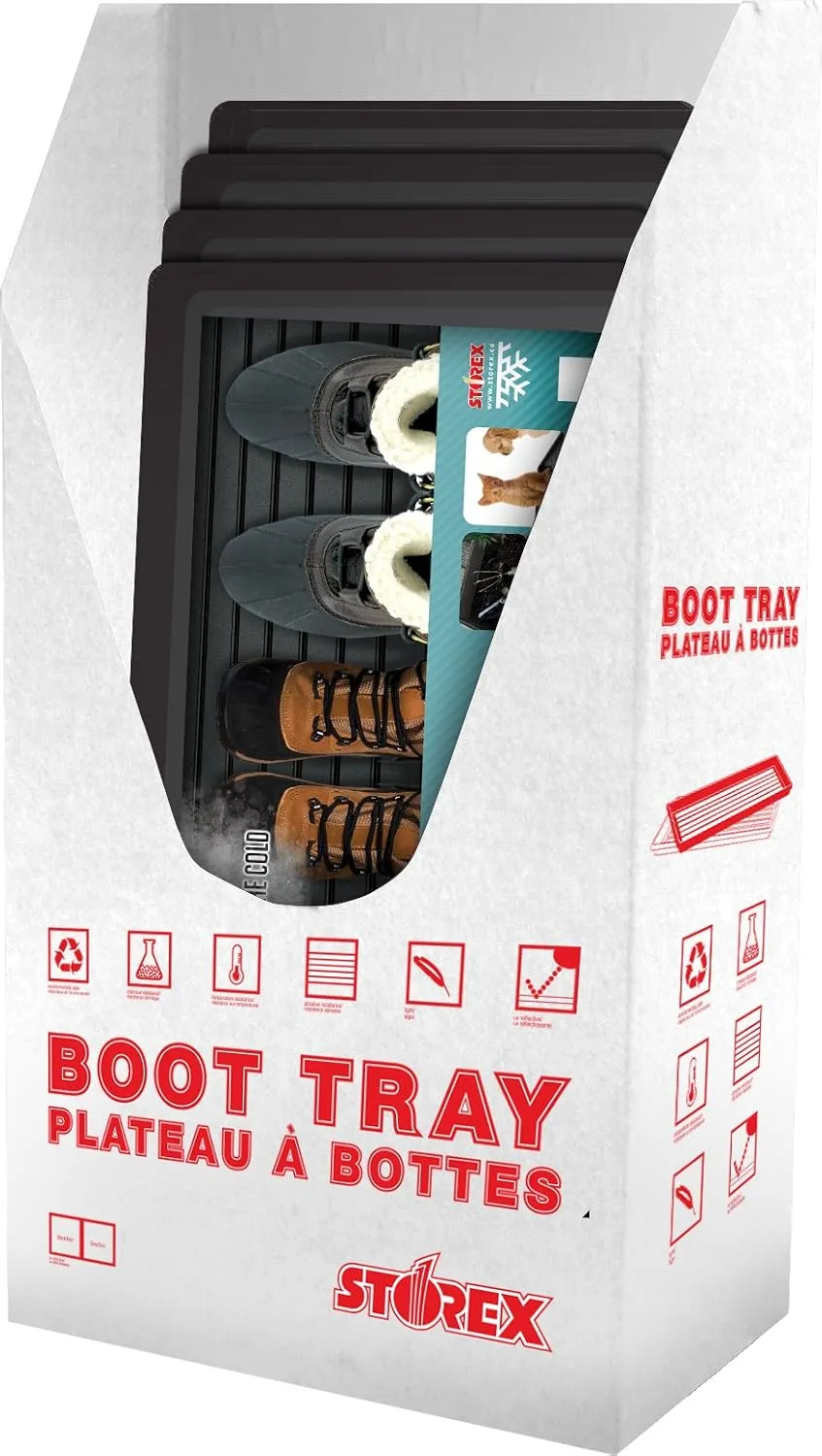 Storex Boot and Shoe Household Utility Tray, Grey (00801U01C)