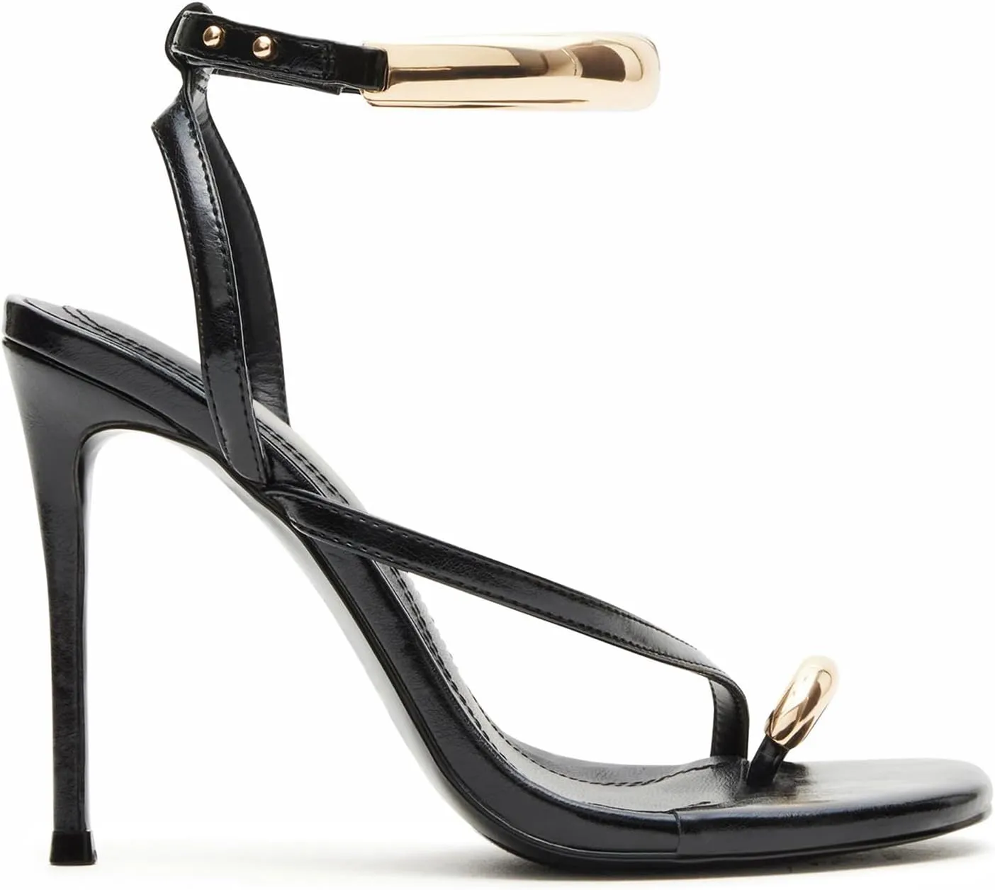 Strappy Heels for Women Toe Ring Sandals Slingback Stiletto Heels Summer Dressy Open Round Toe Heeled Sandals