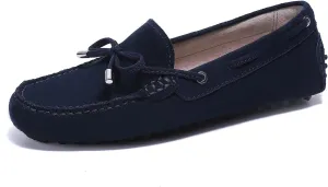 Stratuxx Kaze Women's Penny Loafers Driving Moccasins Comfort Boat Shoes Cow Suede Casual Slip-On Loafers