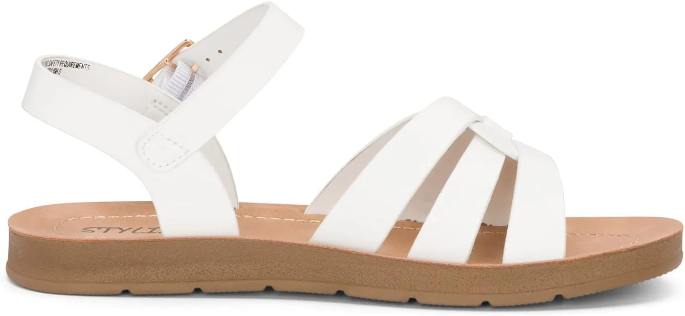 STYLISH S KALI-K ~ Little Girls Comfy Open Toe Strappy Slingback Padded Sole Sandals