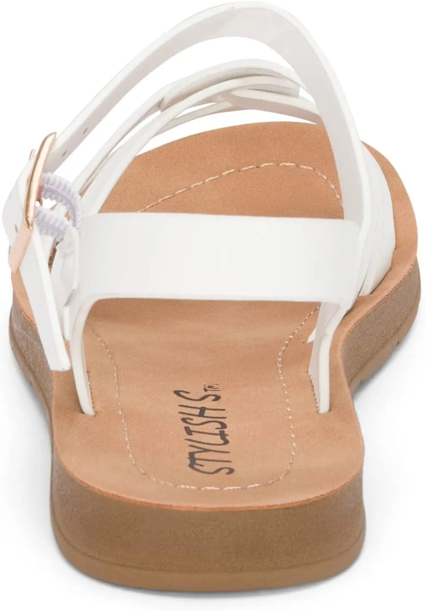 STYLISH S KALI-K ~ Little Girls Comfy Open Toe Strappy Slingback Padded Sole Sandals