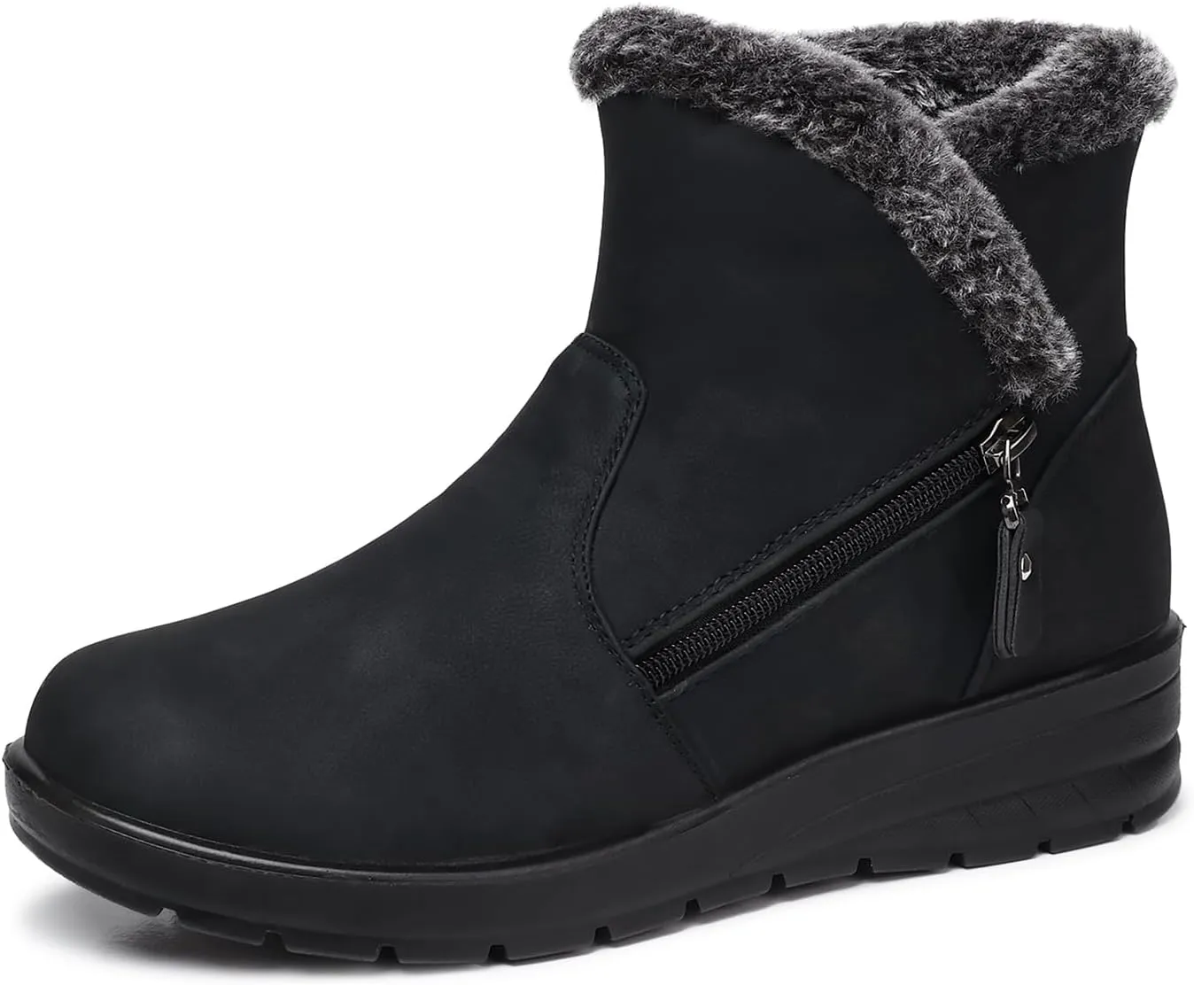 SWQZVT Winter Ankle Boots for Women: Waterproof Snow Boots for Women Black Warm Insulated Comfortable Dressy Booties