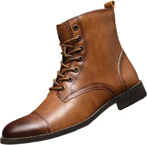 SywzX&xfybz Men's Cowhide Chelsea Ankle Boots Men's Lace-up Boot