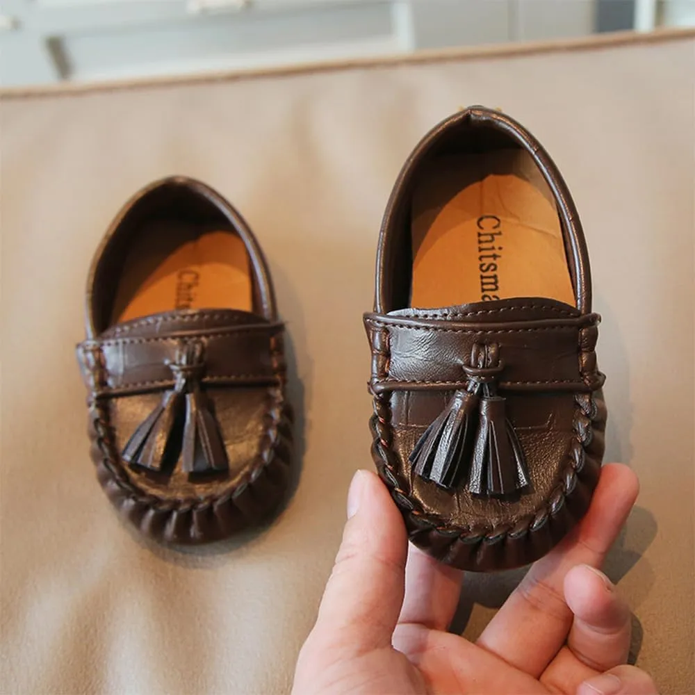 TangDao Girls Boys Loafers Toddler Leather Shoes Non Slip