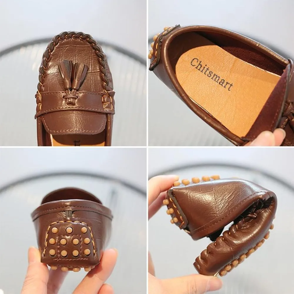 TangDao Girls Boys Loafers Toddler Leather Shoes Non Slip