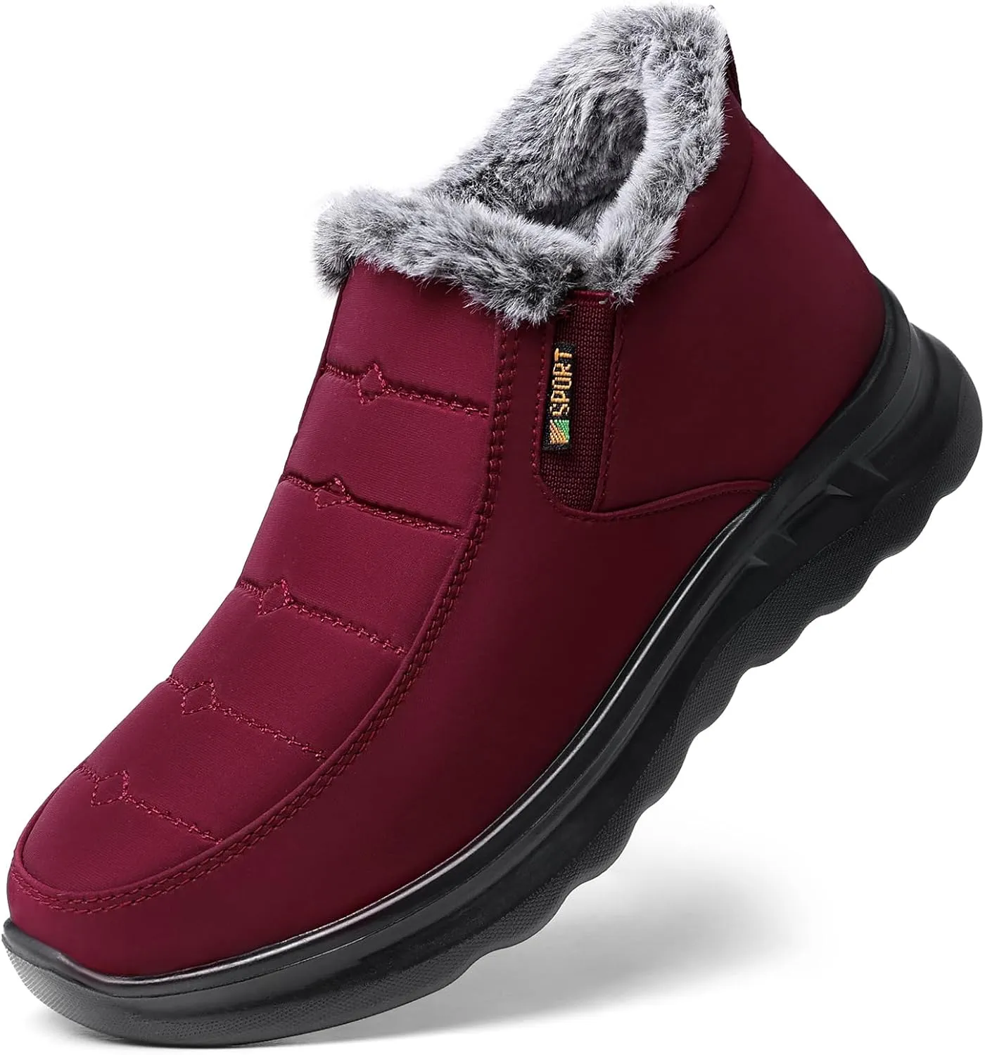 TEMOFON Snow Boots for Women Winter: Waterproof Warm Fur Lined Booties Slip On Comfortable Wide Width Outdoor Lightweight Ankle Boot
