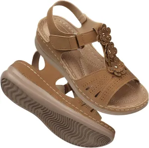 TEMOFON Wedge Sandals for Women Comfortable: Open Toe Sandals with Low Wedges - Dressy Summer Casual Sandals - Flat Comfy Walking Sandals