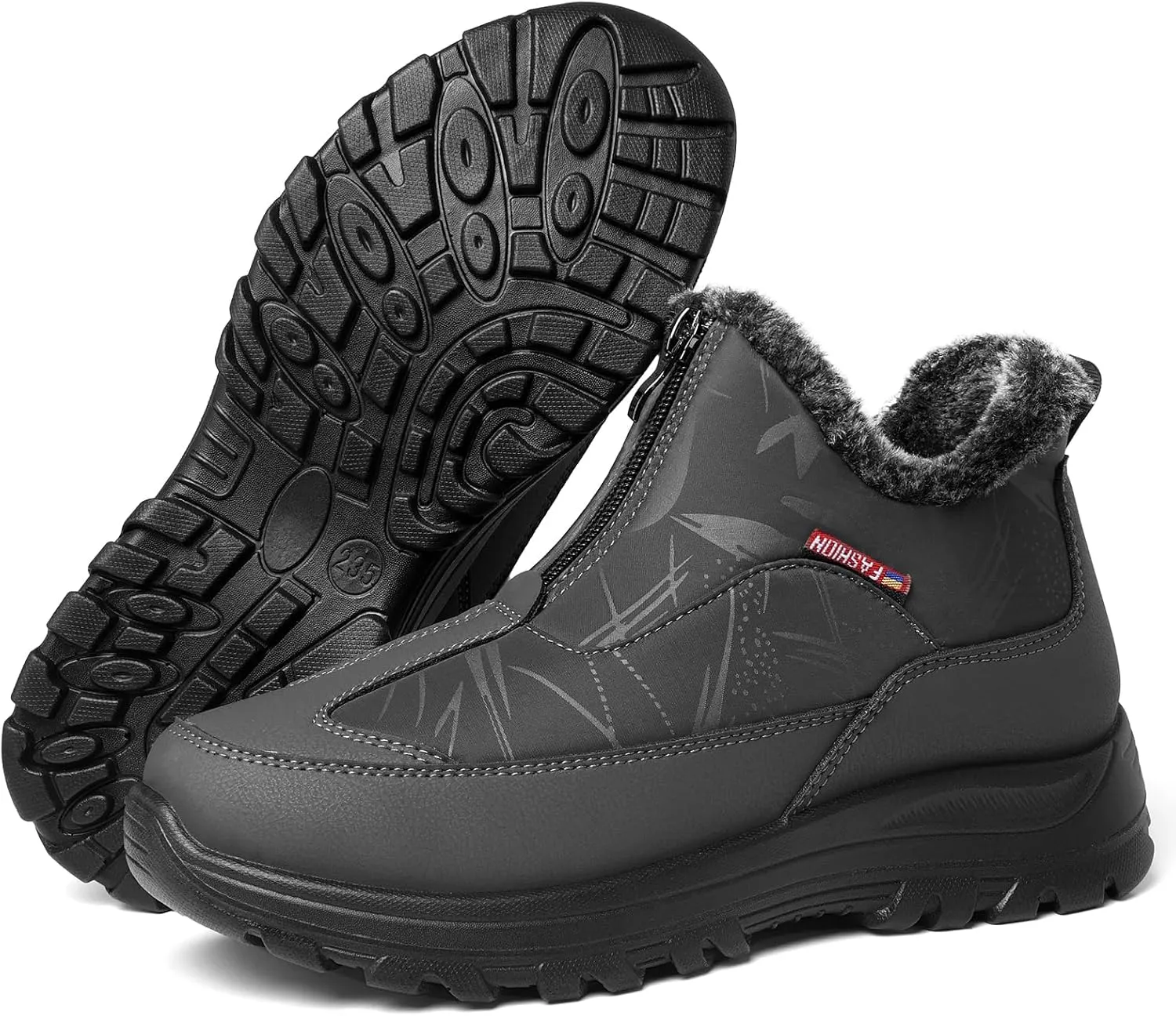 TEMOFON Winter Snow Boots for Women: Waterproof Warm Fur Lined Walking Outdoor Ankle Booties Slip on Snow Shoes Size 5-12