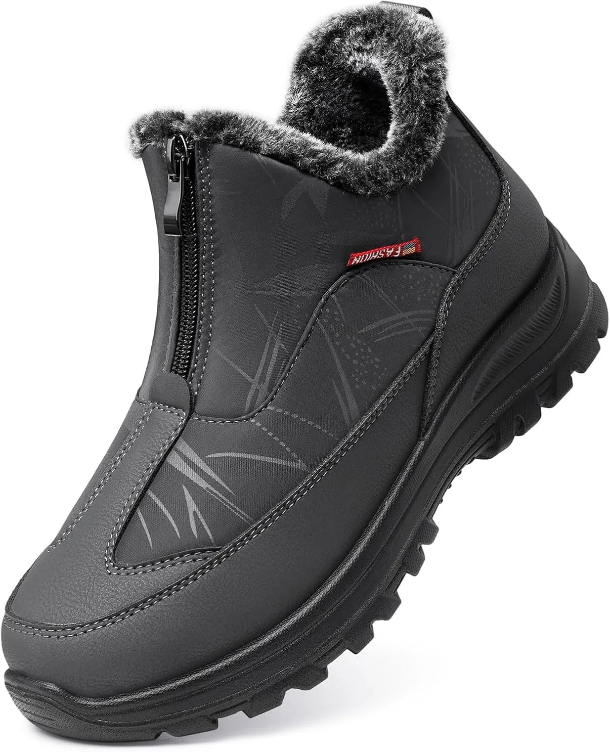 TEMOFON Winter Snow Boots for Women: Waterproof Warm Fur Lined Walking Outdoor Ankle Booties Slip on Snow Shoes Size 5-12