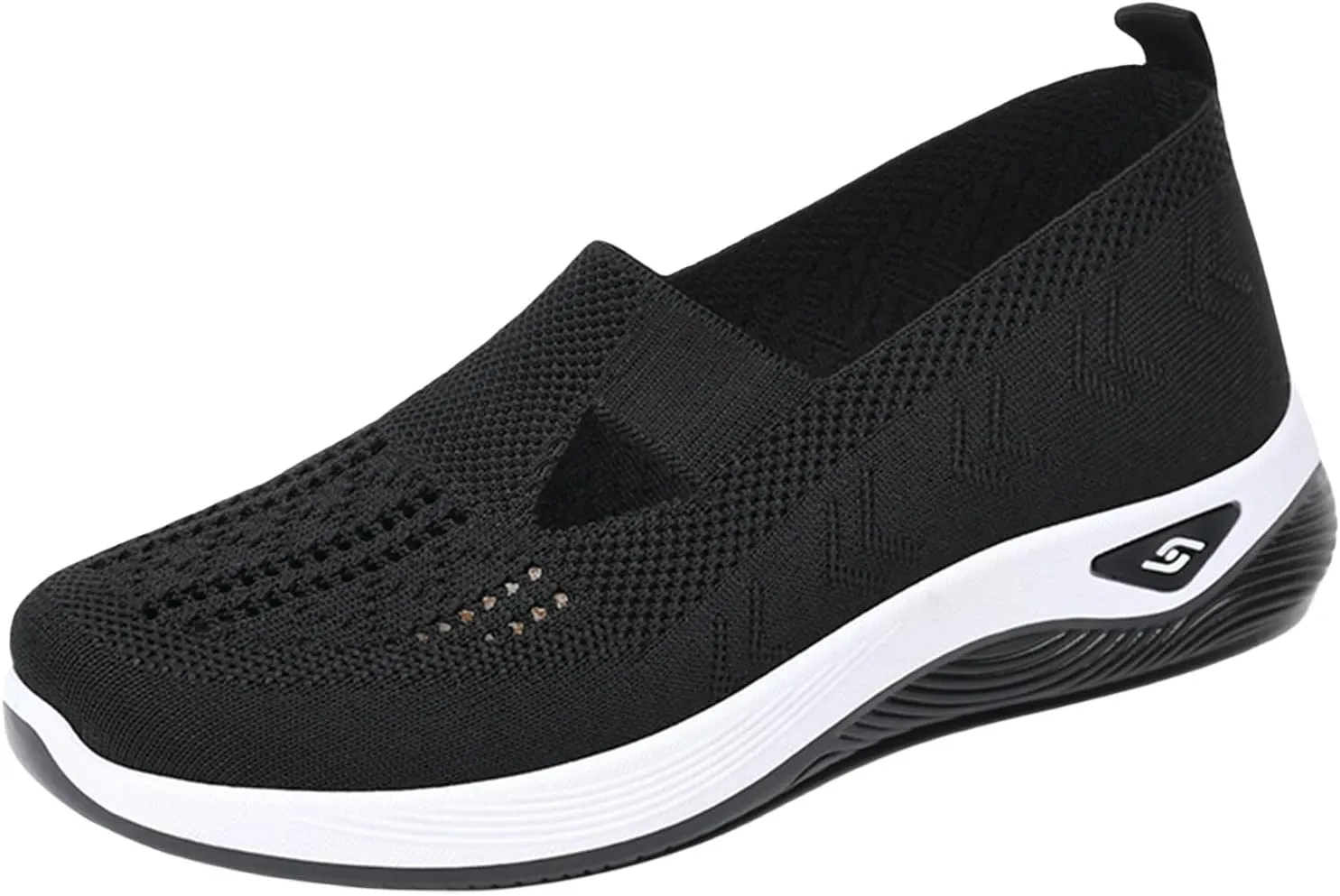 Thatrich Womens Orthopedic Sneakers Slip on Walking Shoes Breathable Soft Woven Shoe Non-Slip Mesh Up Footwear Lightweight Comfortable Arch Support Sneaker