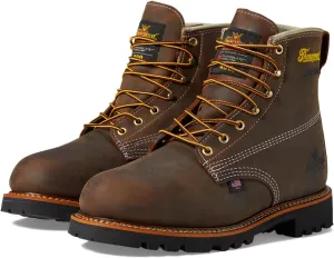 Thorogood American Heritage 6” Leather Waterproof Insulated Work Shoes for Men with Composite Shank Non-Safety Toe Oil and Slip-Resistant Outsole, Crazy Horse - 11 D