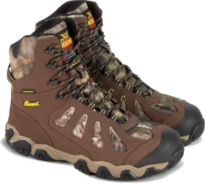 Thorogood Crosstrex 8” Insulated Waterproof Hiking Boots for Men - Premium Breathable Leather and Mesh with Mossy Oak Break-Up Country Camo and Traction Outsole
