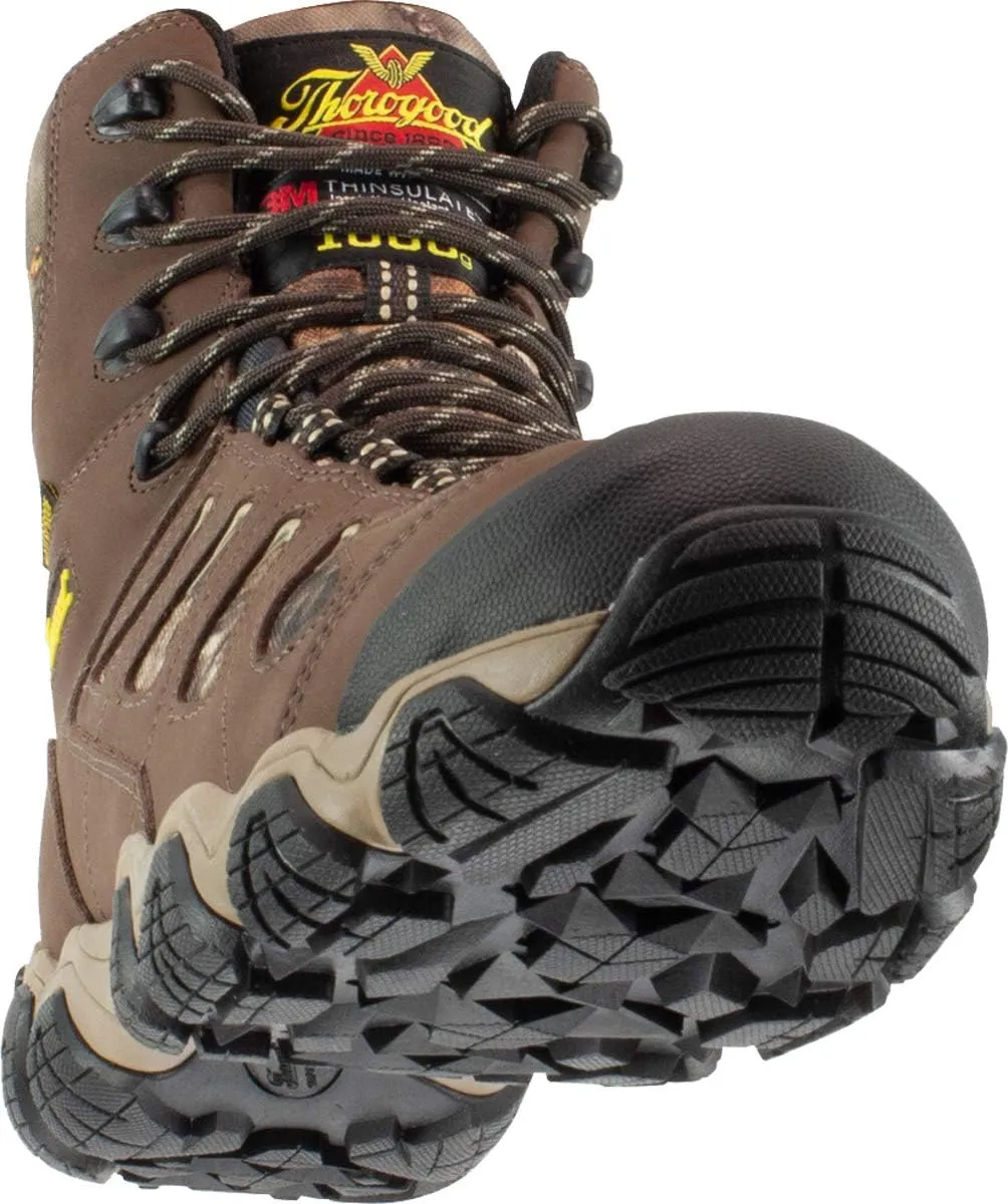 Thorogood Crosstrex 8” Insulated Waterproof Hiking Boots for Men - Premium Breathable Leather and Mesh with Mossy Oak Break-Up Country Camo and Traction Outsole