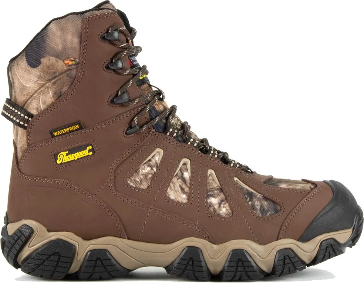 Thorogood Crosstrex 8” Insulated Waterproof Hiking Boots for Men - Premium Breathable Leather and Mesh with Mossy Oak Break-Up Country Camo and Traction Outsole