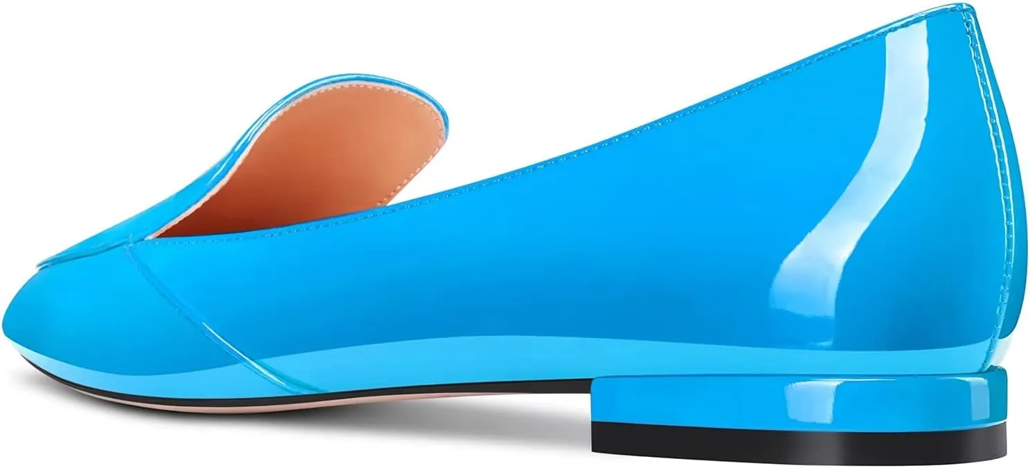 TNYNFBEB Women Chunky Block Low Heel Close Pointed Toe Loafers Shoes Slip-on Office Party Basic Classic 0.6 Inches Heels