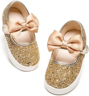 Toddler/Little Girls Sneakers-Slip On Glitter Sports Shoes for Running Walking