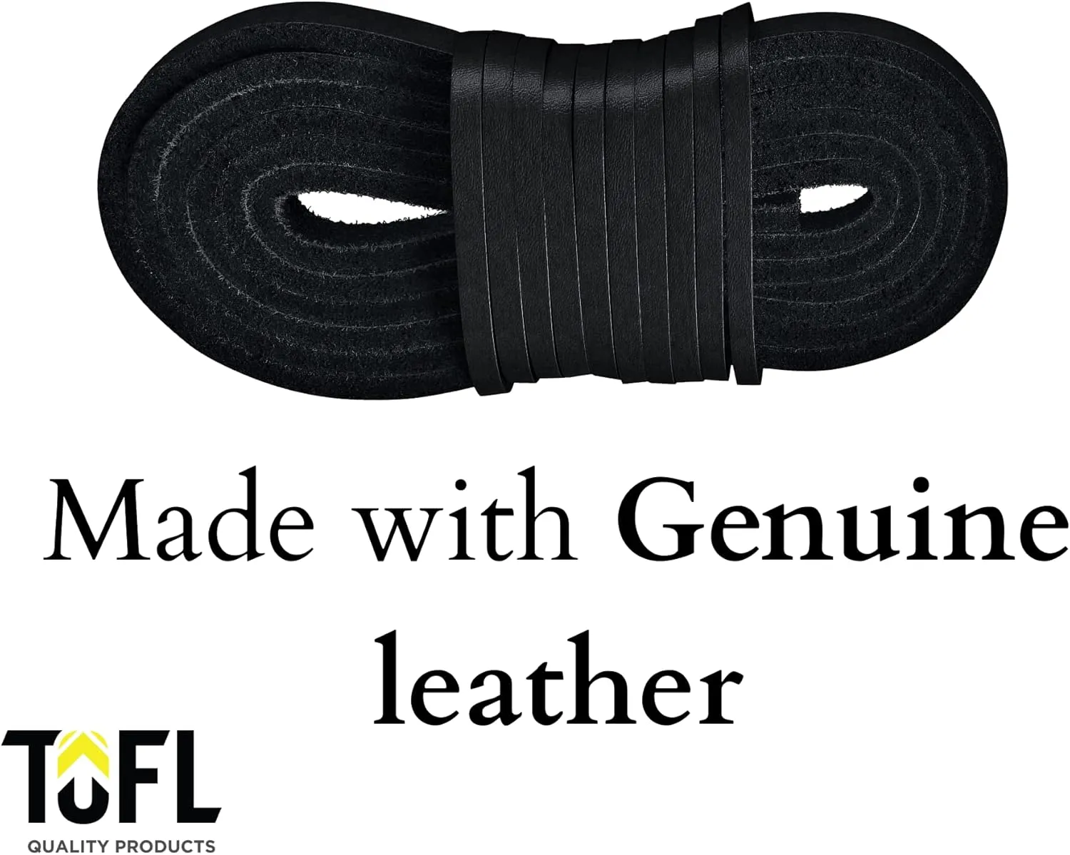 TOFL Leather Boot Laces|1/8 Inch Thick 72 Inches Long|2 Leather Strips [1 Pair]