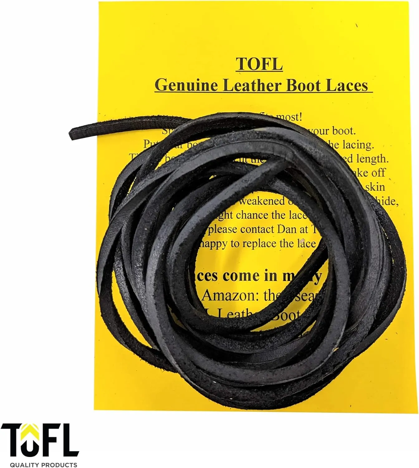 TOFL Leather Boot Laces|1/8 Inch Thick 72 Inches Long|2 Leather Strips [1 Pair]