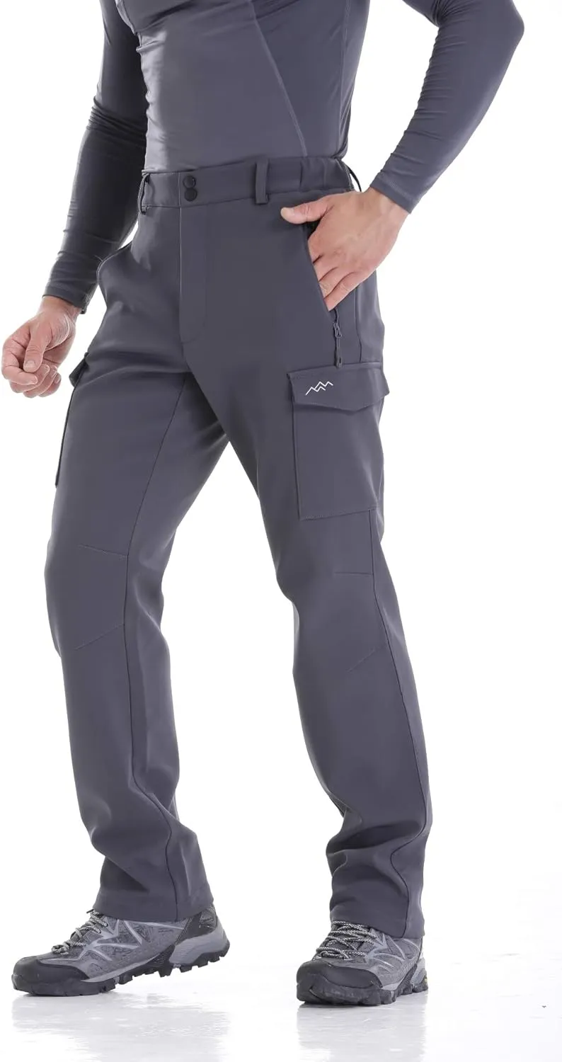 TRAILSIDE SUPPLY CO. Men's Fleece Lined Insulated Pants Softshell Pants,Water and Wind-Resistant