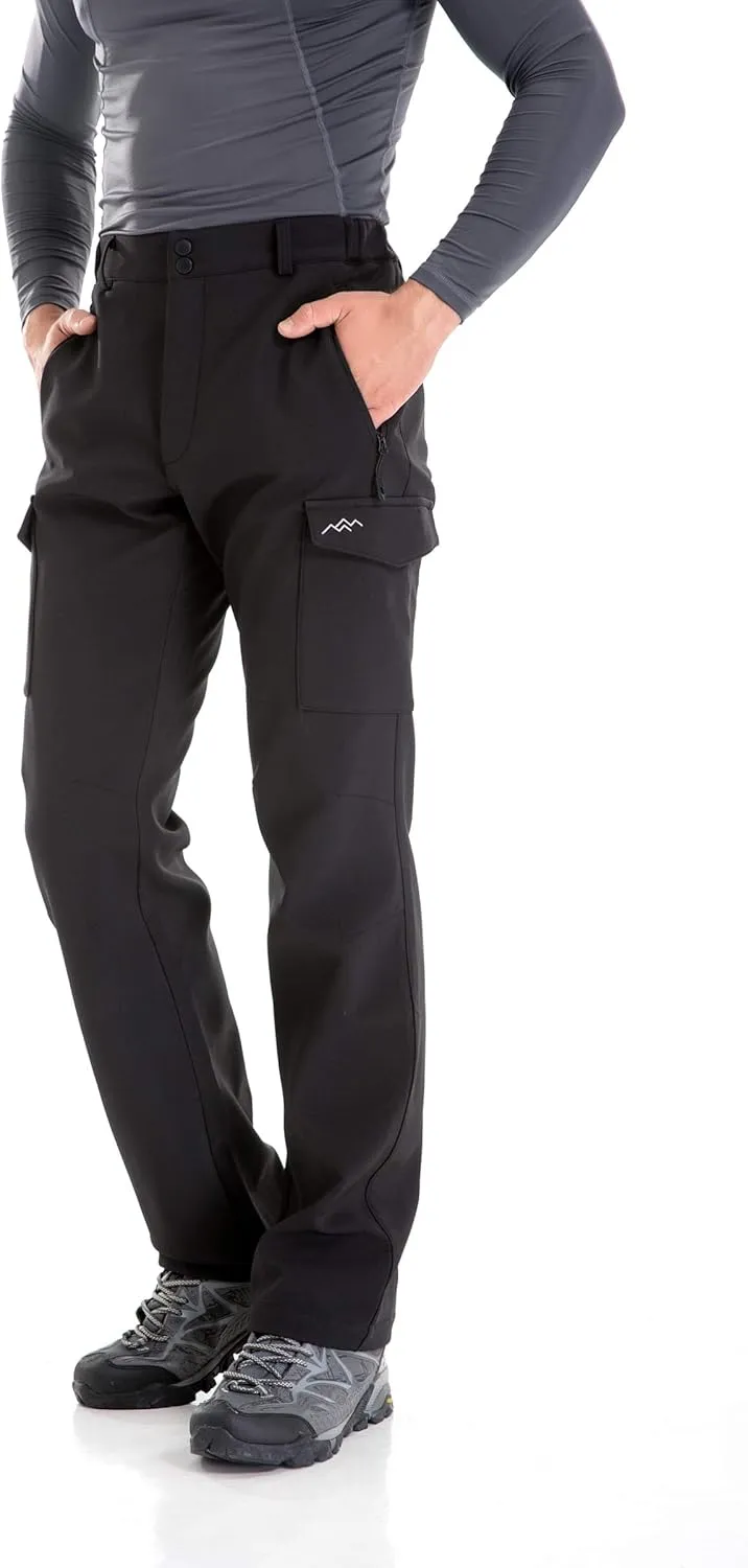 TRAILSIDE SUPPLY CO. Men's Fleece Lined Insulated Pants Softshell Pants,Water and Wind-Resistant
