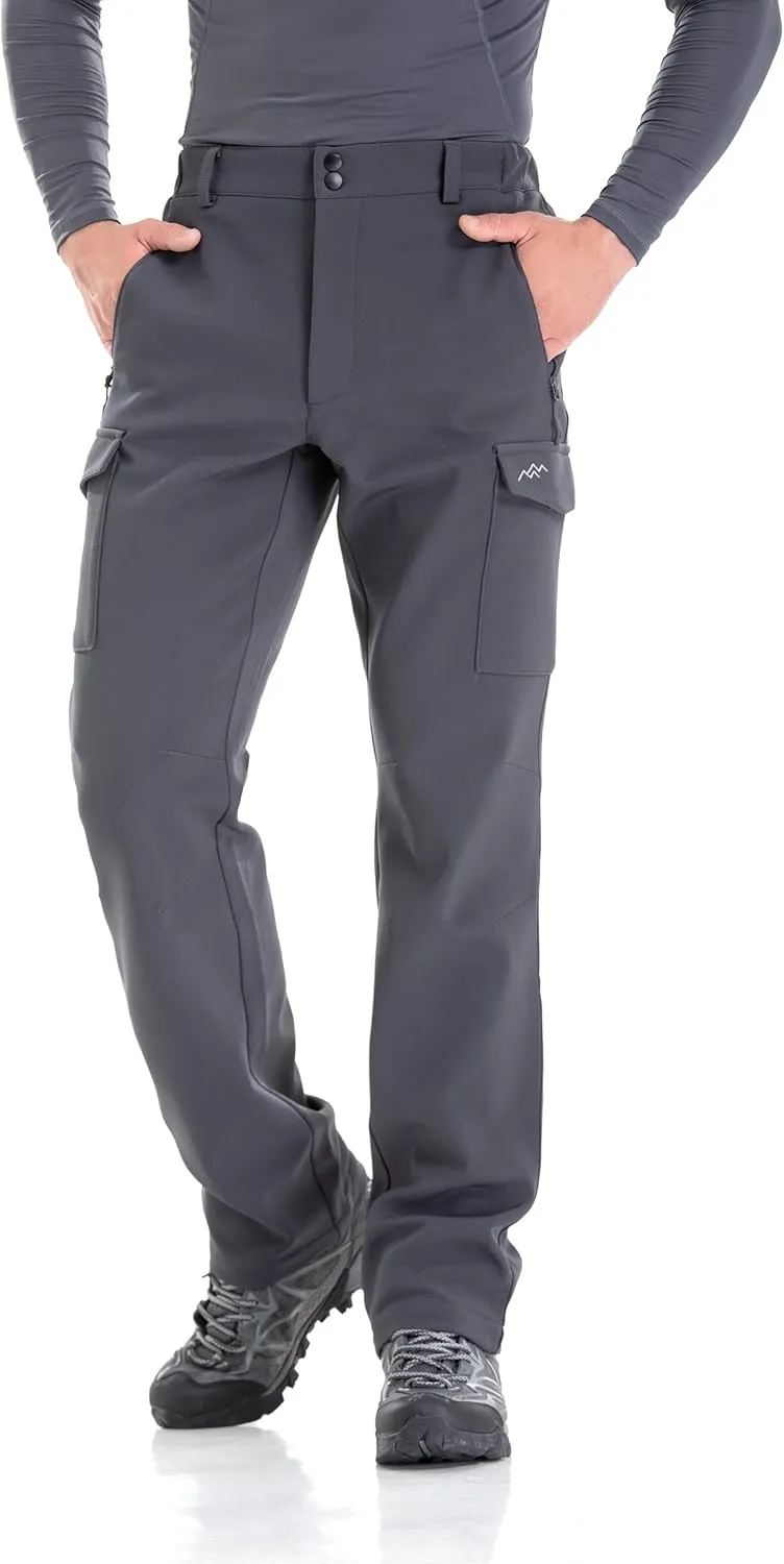 TRAILSIDE SUPPLY CO. Men's Fleece Lined Insulated Pants Softshell Pants,Water and Wind-Resistant