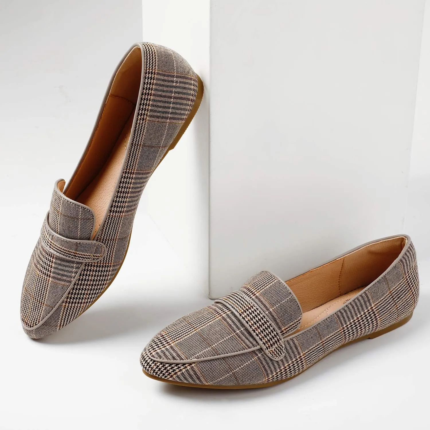 Trary Loafers for Women Penny Pointed Toe Flats Office Walking Driving Wedding Dress Classic Comfortable Soft for Ladies