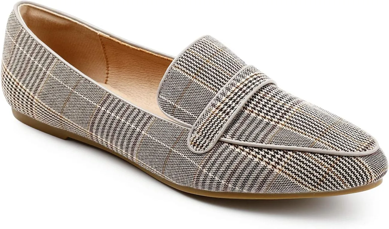 Trary Loafers for Women Penny Pointed Toe Flats Office Walking Driving Wedding Dress Classic Comfortable Soft for Ladies
