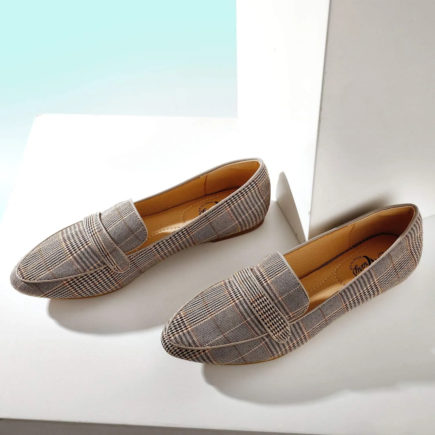 Trary Loafers for Women Penny Pointed Toe Flats Office Walking Driving Wedding Dress Classic Comfortable Soft for Ladies