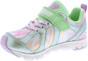 TSUKIHOSHI RAINBOW Kids Shoes - Strap-Closure Machine-Washable Kids Sneakers with Wide Toe Box and Slip-Resistant, Non-Marking Outsoles, Apple/Purple - 5 Big Kid (8-12 Years)