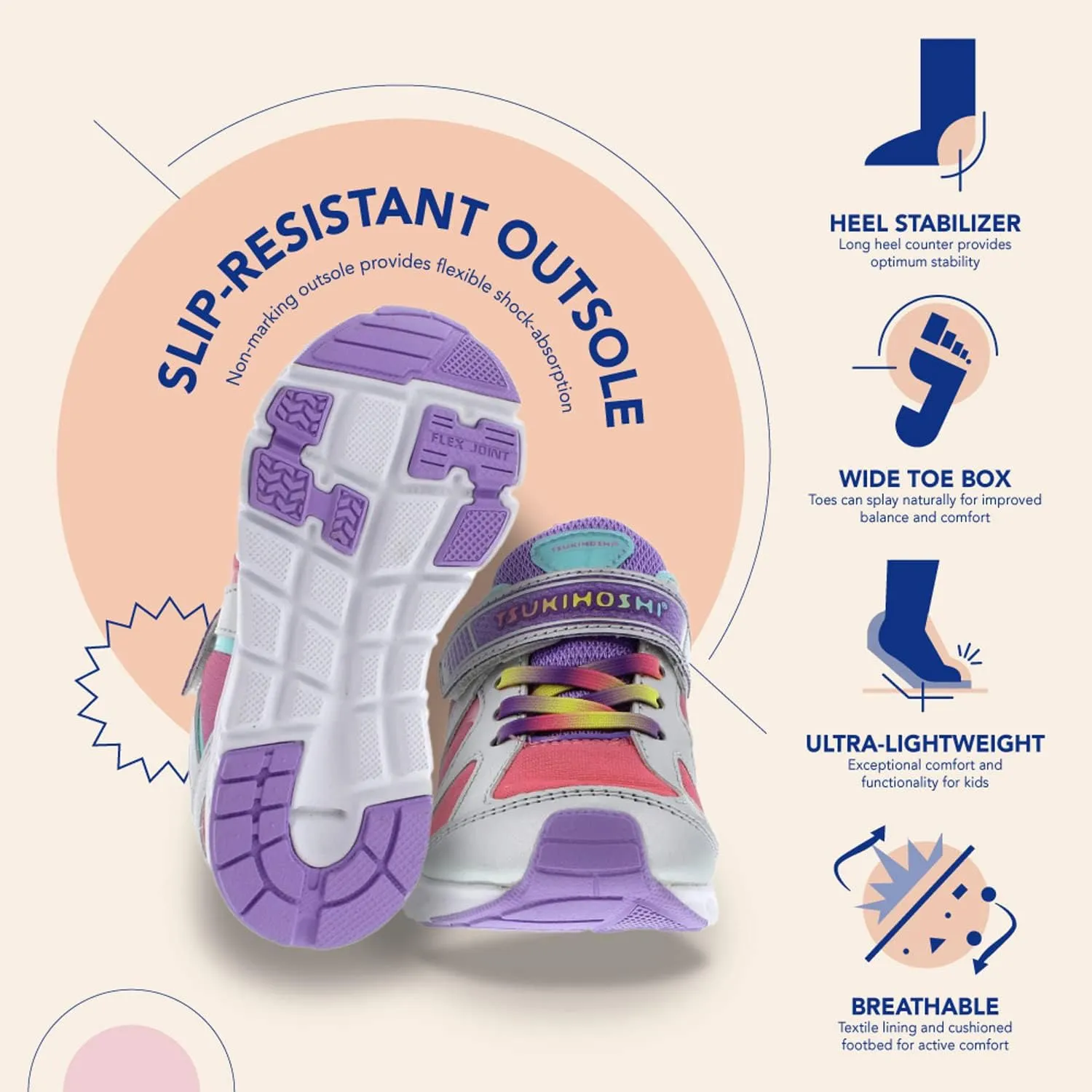 Tsukihoshi Rainbow Sneaker (Toddler/Little Kid/Big Kid)