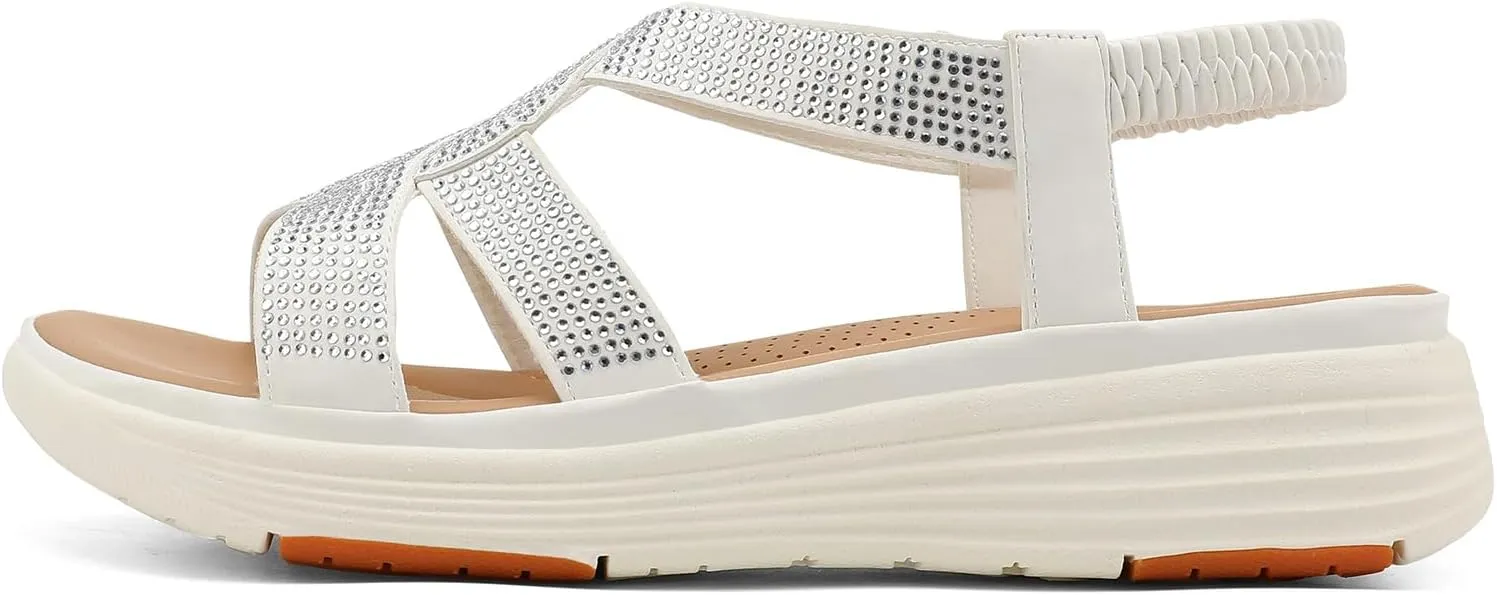 UBFEN Womens Platform Sandals Comfortable Lightweight Walking Ankle Strap Casual Low Wedge Sandals