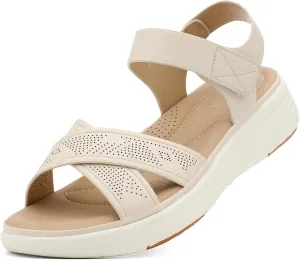 UBFEN Womens Platform Sandals Comfortable Lightweight Walking Ankle Strap Casual Low Wedge Sandals