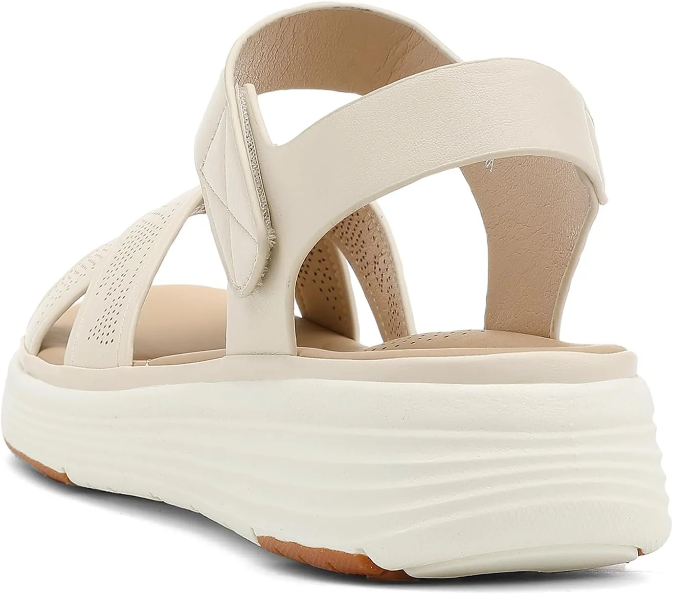 UBFEN Womens Platform Sandals Comfortable Lightweight Walking Ankle Strap Casual Low Wedge Sandals