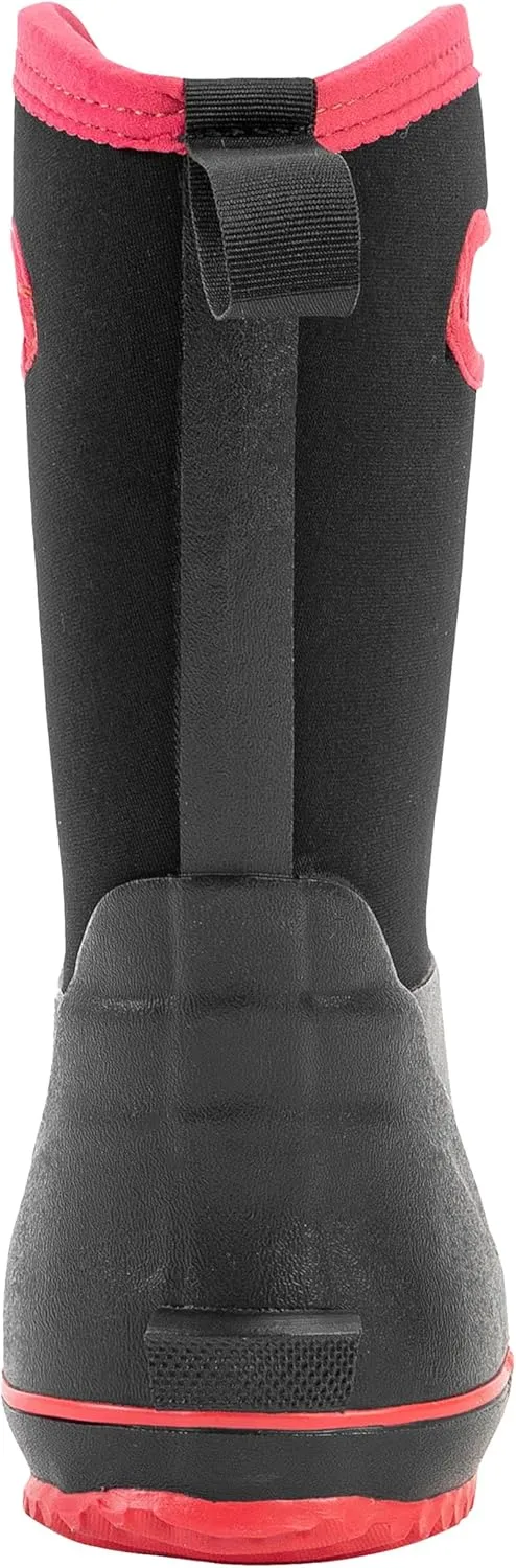 Ubon Rain Boots for Women Waterproof, Insulated Neoprene Rubber Boots Mid Calf, Pull On Mud Boots Gardening Farm Barn Shoes